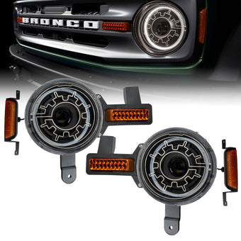 compare product Oracle 2021+ Ford Bronco Oculus Bi-LED Projector Headlights w/ Heated Lenses