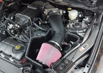 compare product JLT 15-17 Ford Mustang GT (w/Roush/VMP Supercharger) Blk Tex CAI Kit w/Red Filter - Tune Req