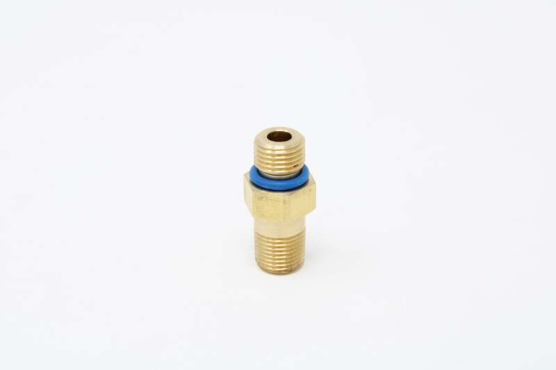Aeromotive 14 - 25 Chevy V8 Fuel Rail Pressure Sensor Adapter M10x1.0 Male to 1/8 - MNPT Male - Brass - My Store