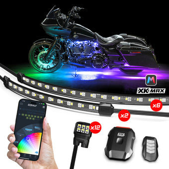 compare product XK Glow XKmax RGBW 20pc addressable Motorcycle Underglow Light Kit