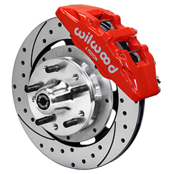 compare product Wilwood 97-93 Mopar A/B/E/F/J Body Dynapro 12.19x0.81 Drilled & Slotted Six Piston Front BBK - Red