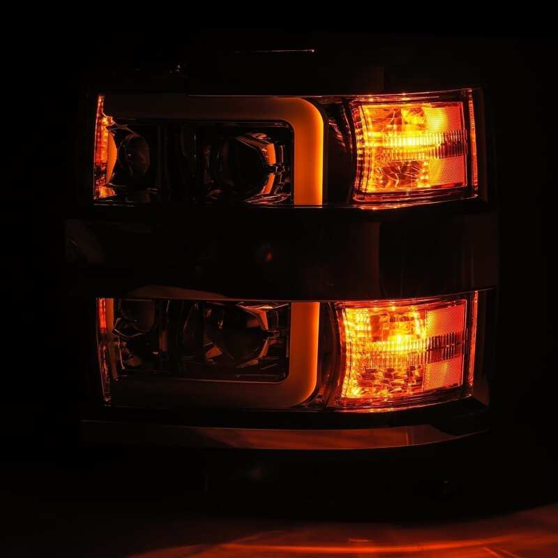 AlphaRex 15 - 19 Chevy Silverado 2500HD PRO - Series Headlight Plank Chrome w/Activ Light/Seq Signal/DRL - My Store