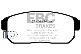 compare product EBC 02-03 Infiniti G20 2.0 Ultimax2 Rear Brake Pads