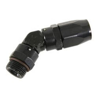 compare product Fragola -10AN x 45 Degree x 3/4-16 (8) Hose End - Black