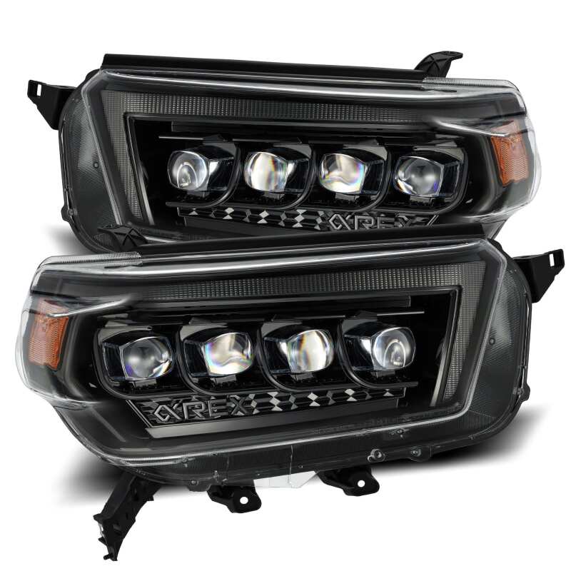 AlphaRex 10 - 13 Toyota 4Runner NOVA LED Proj Headlights Plank Style Alpha Black w/Seq Signal/DRL - My Store