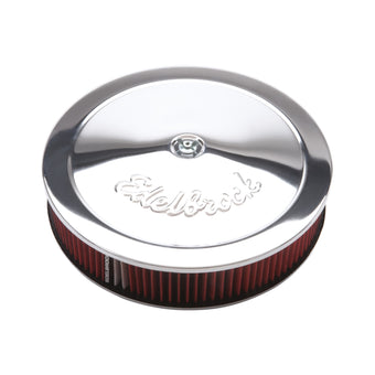 compare product Edelbrock Air Cleaner Pro-Flo Series Round 14 In Diameter Cloth Element Chrome