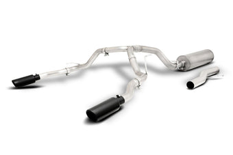 compare product Gibson 21-22 Chevy Suburban 5.3L 2.5in Cat-Back Dual Split Exhaust System Stainless - Black Elite
