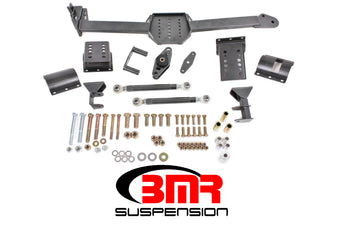 compare product BMR 05-14 S197 Mustang Body Mount Watts Link Rod End/Poly w/ Adj. Axle Clamps - Black Hammertone
