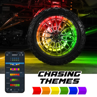 compare product XKGlow XKmax 15in LED Ultra 3-Row Wheel Ring Light Kit w/RGBW Color Chasing App Control