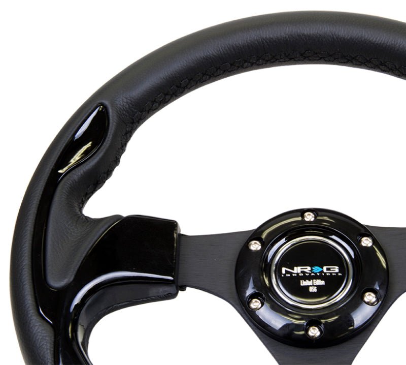 NRG Reinforced Steering Wheel (320mm) Blk w/Gloss Black Trim - My Store