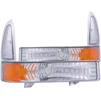 compare product ANZO 2000-2004 Ford Excursion Euro Parking Lights Chrome w/ Amber Reflector