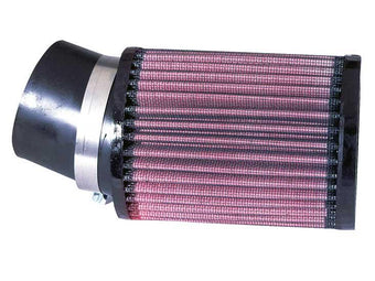 compare product K&N Filter Universal Rubber Round Straight Filter 20 Deg Angled 2-7/16in Flange 3-3/4in OD 5in H