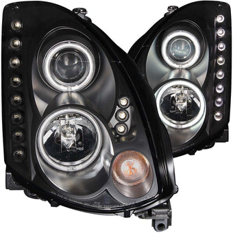 compare product ANZO 2003-2007 Infiniti G35 Projector Headlights w/ Halo Black (CCFL) (HID Compatible)