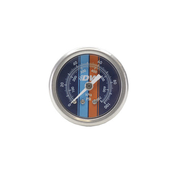compare product DeatschWerks 0-100 PSI 1/8in NPT Mechanical Fuel Pressure Gauge Brushed Housing Blue Face