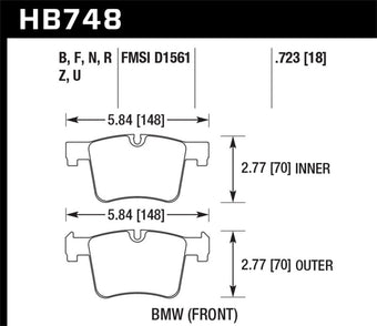 compare product Hawk 13-14 BMW 328i/328i xDrive / 2014 428i/428i xDrive PC Front Brake Pads