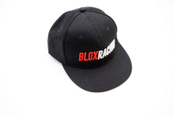 compare product BLOX Racing Snapback Cap Black with Red and White Logo - BLOX Racing - New Style Flat Bill
