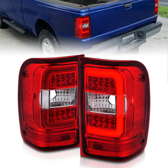 compare product ANZO 2001-2011 Ford  Ranger LED Tail Lights w/ Light Bar Chrome Housing Red/Clear Lens