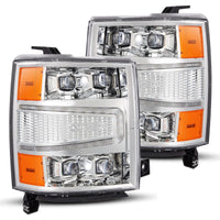 AlphaRex 04 - 15 Chevy 1500HD NOVA - Series LED Proj Headlights Chrome w/Activ Light/Seq Signal & SB DRL - My Store