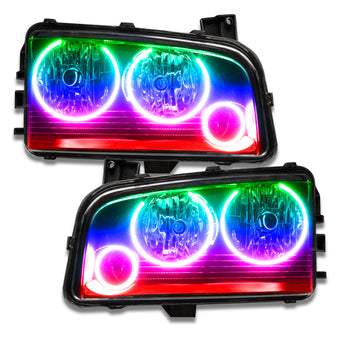 compare product Oracle 05-10 Dodge Charger SMD HL (Non-HID) - Triple Halo - ColorSHIFT w/o Controller