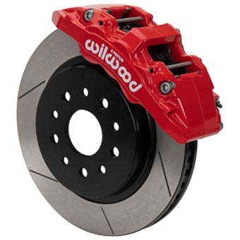 compare product Wilwood 07-18 Jeep Wrangler (JK) Aero6-DM Front Brake Kit - Slotted - Red
