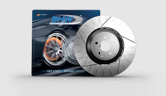 compare product SHW 15-18 Porsche Macan Turbo w/19in Wheel/Perf Package Left Frt Slotted LW Brake Rotor (95B615301P)