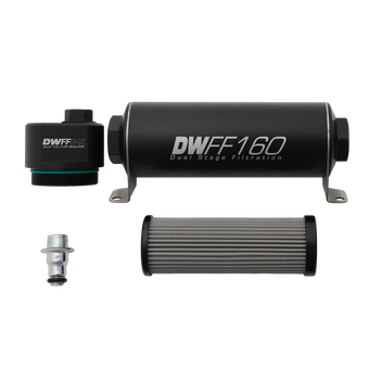 compare product DeatschWerks DWFFR-X 160mm Billet Fuel Filter Regulator - 10 Micron