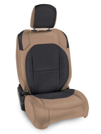 compare product PRP 2018+ Jeep Wrangler JLU/4 Door/ Jeep Gladiator JT/ Rubicon Front Seat Covers (Pair) - Black/Tan
