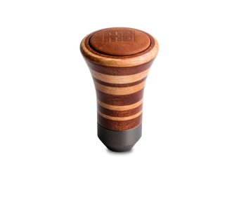 compare product Momo Trofeo Heritage Shift Knob - Tall Wood, Layered Mahogany and Beechwood, Leather Insert Top