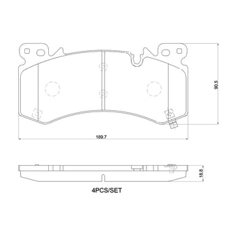compare product Brembo OE 21-24 Cadillac Escalade/Suburban/23-24 Chevy Silverado 1500 Ceramic Brake Pad - Front