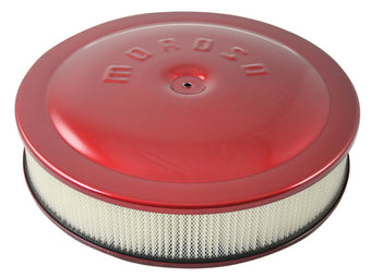 compare product Moroso Racing Air Cleaner - 14in x 3in Filter - Aluminum - Red Powder Coat