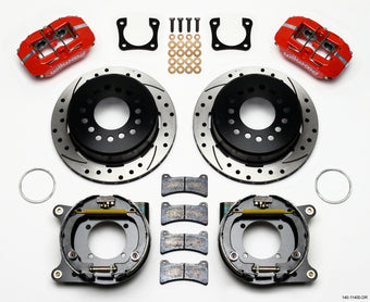 compare product Wilwood Dynapro Low-Profile 11.00in P-Brake Kit Drill-Red Chevy 12 Bolt Spcl 2.81in Off Stag Mount