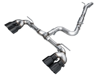 compare product AWE Tuning MK8 Volkswagen Golf R 3in Track Edition Quad Exhaust - Diamond Black Tips