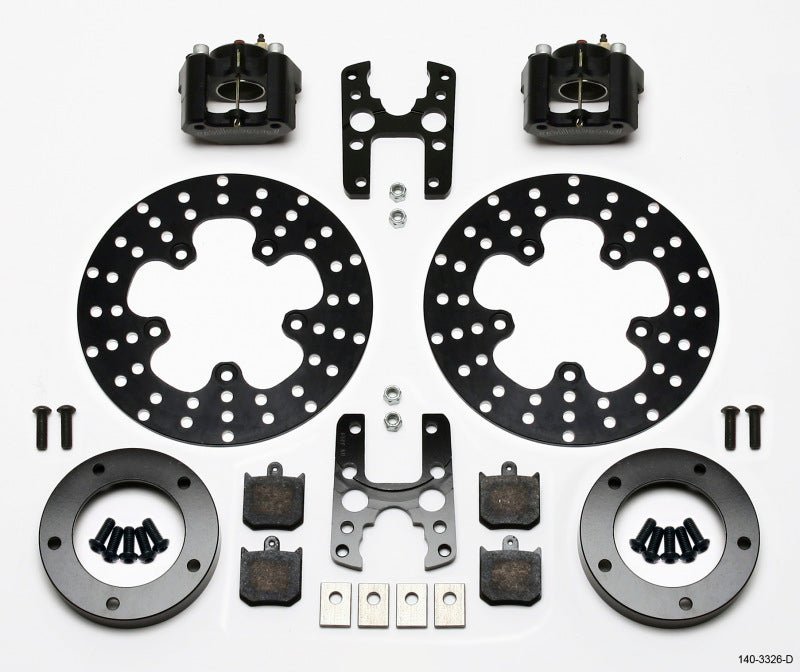 Wilwood Dynalite Single Floater Front Drag Kit Drilled P&S Anglia Spindle Mount Wheel - My Store