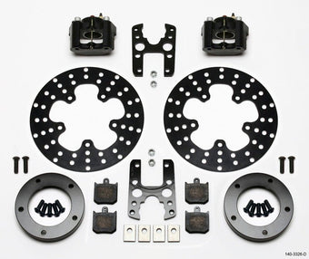 compare product Wilwood Dynalite Single Floater Front Drag Kit Drilled P&S Anglia Spindle Mount Wheel
