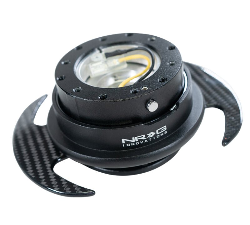 NRG Quick Release Kit Gen 3.0 - Black Body / Black Ring w/ Carbon Fiber Handles - My Store