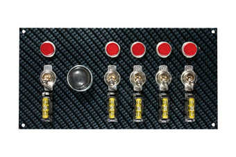 compare product Moroso Toggle Switch Panel - Dash Mount - 4in x 7.75in - Grey/Black Fiber Design