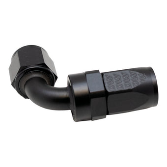 compare product DeatschWerks 8AN Female Swivel 90-Degree Hose End CPE - Anodized Matte Black