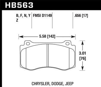 compare product Hawk 12-20 Challenger/Charger 06-10 Grand Cherokee SRT8 DTC-60 Motorsports Front Brake Pads
