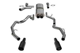 compare product Corsa 25-26 RAM 1500 RHO Crew Cab 3.0L Turbo Cat-Back Dual Rear Exit w/ 5in Single Black Pro Series