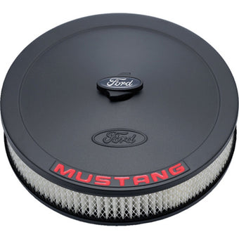 compare product Ford Racing Air Cleaner Kit - Black Crinkle Finish w/ Red Mustang Emblem