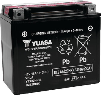 compare product Yuasa YTX20H-BS High Performance AGM 12-Volt Battery w/Bottle