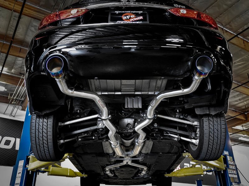 aFe Takeda 2.5in 304 SS Cat - Back Exhaust System w/ Blue Flame Tips 16 - 18 Infiniti Q50 V6 - 3.0L (tt) - My Store