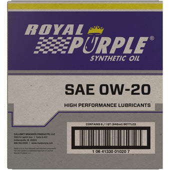 compare product Royal Purple Premium Synthetic High Performance Multi-Grade 0W20 Motor Oil - 1 Quart