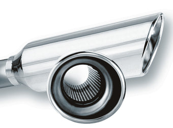 compare product Borla 2.25in Inlet 4in Round Rolled Angle Cut Resonated x 13in Long Exhaust Tip