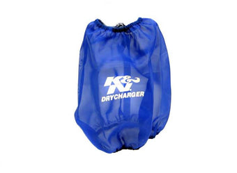 compare product K&N Blue Drycharger Round Tapered Air Filter Wrap 5.875in Top ID / 7.5in Base ID / 8.5in Height