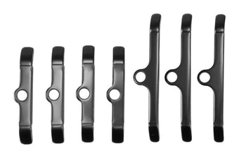 compare product Edelbrock Chevy BB Hold-Down Tab Kit - Black Finish (Qty 7)