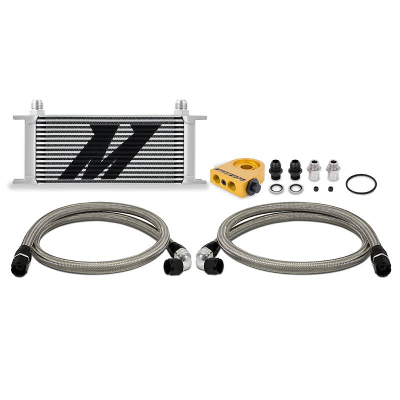 Mishimoto Universal Thermostatic Oil Cooler Kit 16 - Row Silver - My Store