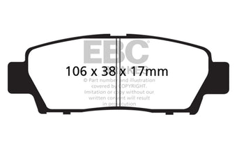 compare product EBC 95-96 Toyota Avalon 3.0 Redstuff Rear Brake Pads