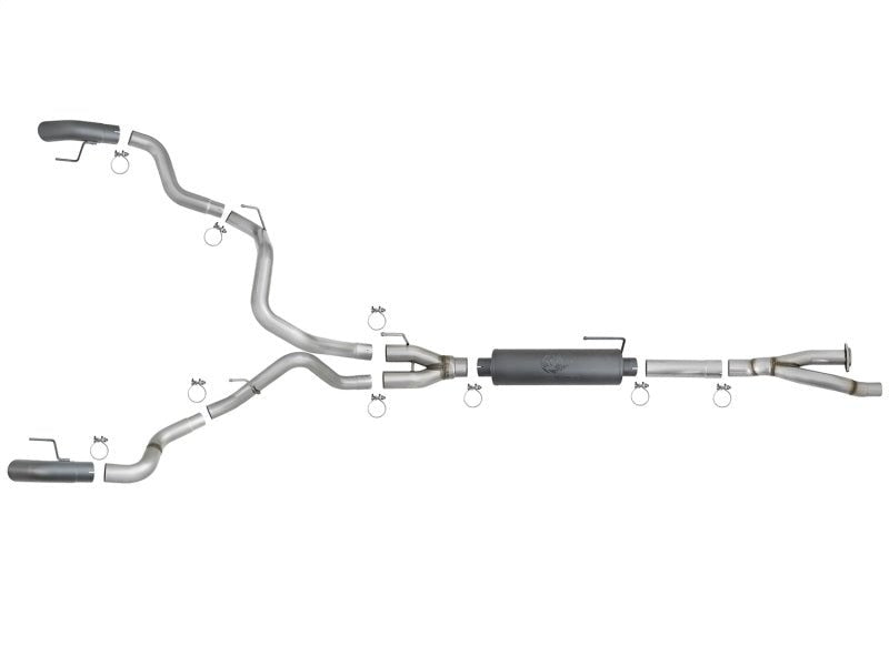 aFe MACH Force - Xp Cat - Back Exhaust w/Dual Hi - Tuck Tips Black 17 - 18 Ford F - 150 Raptor V6 - 3.5L (tt) - My Store