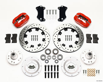 compare product Wilwood Forged Dynalite Front Kit 12.19in Drilled Red Heidts Tri -5 2 inch Drop Spindle